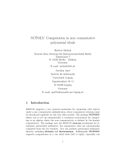 NCPOLY: Computation in non&ndash;commutative polynomial ideals