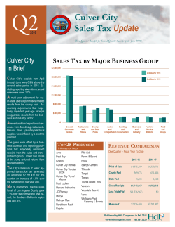 Sales Tax Update - City of Culver City