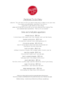 Partyfood To Go Menu &middot;bites and small plate