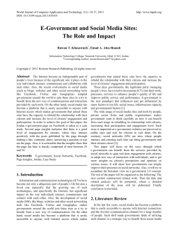 E-Government and Social Media Sites: The Role and Impact