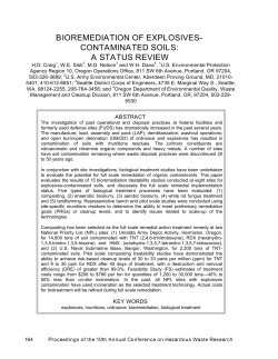 BIOREMEDIATION OF EXPLOSIVES
