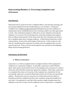 Representing at Grievances