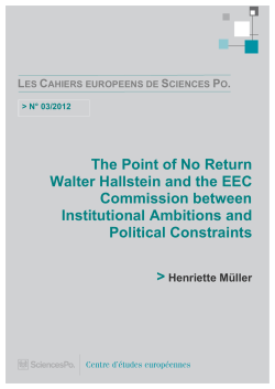 HENRIETTE MÜLLER The Point of No Return Walter Hallstein and
