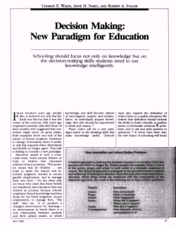 Decision Making: New Paradigm for Education
