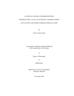 A STUDY OF THE RELATIONSHIP BETWEEN INTRODUCTORY