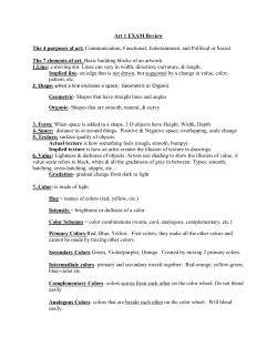 Art 1 EXAM Review The 4 purposes of art