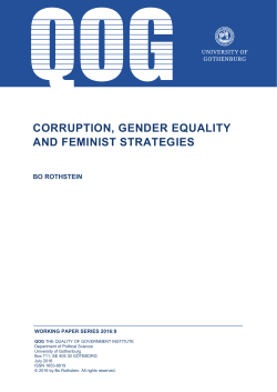 Corruption, Gender Equality and Feminist Strategies