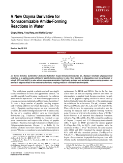 A New Oxyma Derivative for Nonracemizable Amide