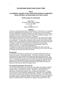 2. On arching shape and violin tone, Part 1