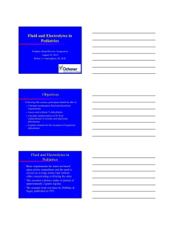 Fluid and Electrolytes in Pediatrics