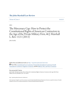 The Mercenary Gap - The John Marshall Institutional Repository