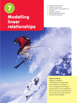 Modelling linear relationships - general