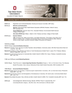 9-9:10 am Welcome - The Ohio State University College of Public