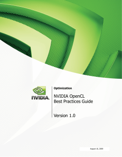 NVIDIA OpenCL Best Practices Guide Version 1.0