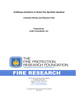 Antifreeze Solutions in Home Fire Sprinkler Systems