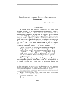 Open Source Synthetic Biology: Problems and Solutions