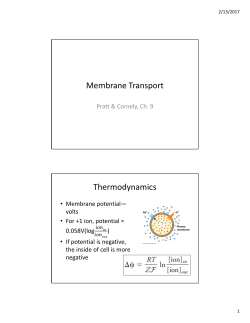 Membrane Transport Thermodynamics