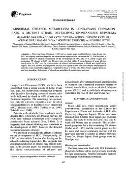 abnormal ethanol metabolism in long-evans cinnamon