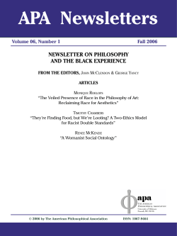 APA Newsletters - The American Philosophical Association