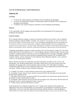 ACUTE TETRAPLEGIA AND PARAPLEGIA