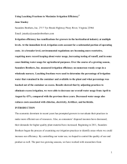 Stanley, J. 2012. Using leaching fraction to maximize irrigation