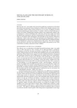 Social class and the secondary school in 1930s Scotland