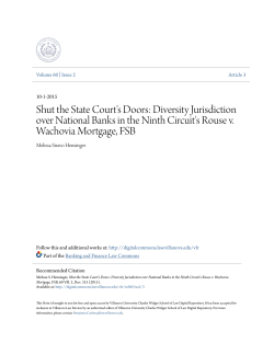 Shut the State Court`s Doors: Diversity Jurisdiction over National