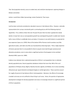 Rural Population Density Access to Arable Land and Small Farm