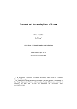 Economic and Accounting Rates of Return
