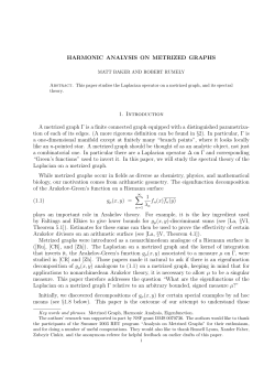 HARMONIC ANALYSIS ON METRIZED GRAPHS 1. Introduction A