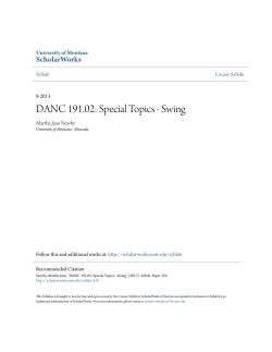 DANC 191.02: Special Topics - Swing