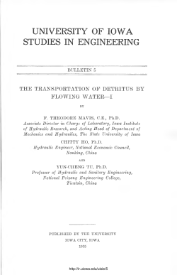 The transportation of detritus by flowing water