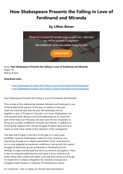 How Shakespeare Presents the Falling in Love of Ferdinand and