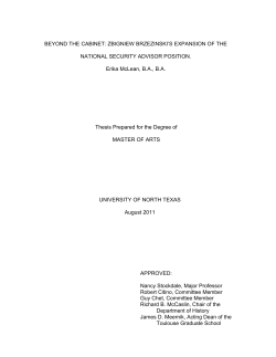 Beyond the Cabinet: Zbigniew Brzezinski`s Expansion of the