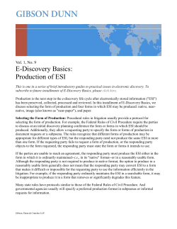 E-Discovery Basics: Production of ESI