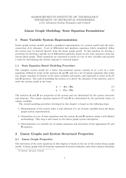 Linear Graph Modeling: State Equation Formulation