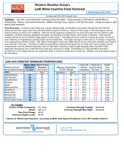 Lodi Wine Country Frost Forecast