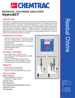 Chemtrac HydroACT Residual Chlorine Analyser Spec Sheet