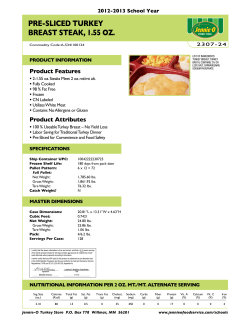 PRE-SLICED TURKEY BREAST STEAK, 1.55 Oz.
