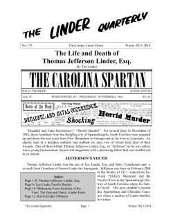 The Life and Death of Thomas Jefferson Linder, Esq.