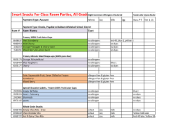 Snack List Allergen Information - Baldwin