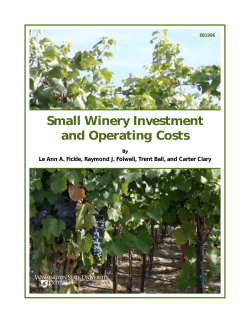 Small Winery Investment and Operating Costs