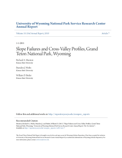 Slope Failures and Cross-Valley Profiles, Grand Teton National Park