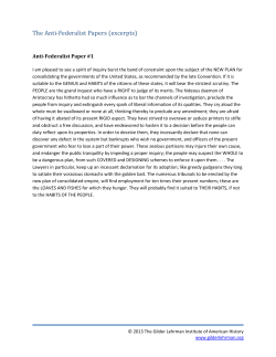 The Anti-Federalist Papers (excerpts)