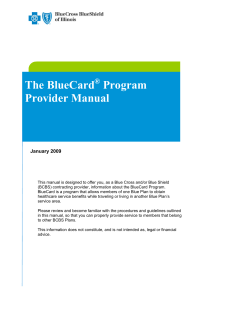 The BlueCard Program Provider Manual