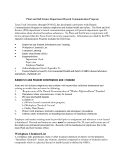 Hazard Communications Program