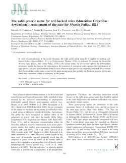 The valid generic name for red-backed voles (Muroidea