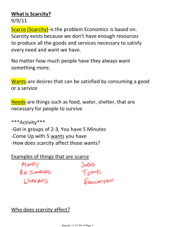 Chapter 1 What is Scarcity 9-9-11