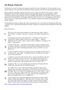 On Roman Numerals
