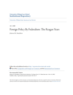 Foreign Policy By Federalism: The Reagan Years